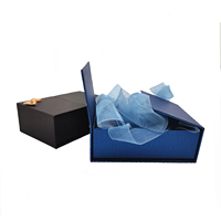 Emballage magnétique fait à la main, boîte-cadeau de porte de mariage bleue, boîte en papier à double ouverture personnalisée