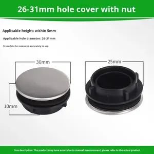 Tampa Decorativa Oculta para Ralo de Pia em Aço Inoxidável, Selada e Antiferrugem, para Pia de Cozinha e Lavatório - Product Image 6