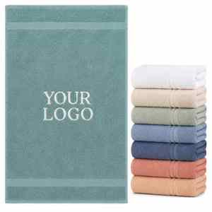 Serviette de bain et de plage de luxe pour hôtel, en coton 100% de haute qualité, avec logo personnalisé, technique de tricot jacquard gaufré - Product Image 1