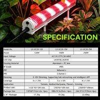 LUXINT Lampu LED Tanaman Bawah Kanopi 4ft 6ft 8ft Samsung LM301B 120W 150W 250W Hasil Tinggi Spektrum Penuh IP66 untuk Pertumbuhan Tanaman