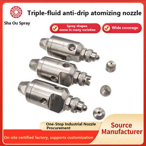 זרבובית ריסוס אוויר מנירוסטה, ראש ריסוס תלת-נוזלי נגד טפטוף, ראש ריסוס אוטומטי להסרת אבק באמצעות אוויר - Product Image 2