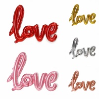 Ballons en aluminium Alphabet LOVE pour mariage, baby shower, fête des mères, Saint-Valentin, Noël et Nouvel An - Décorations de fête - Lumineux