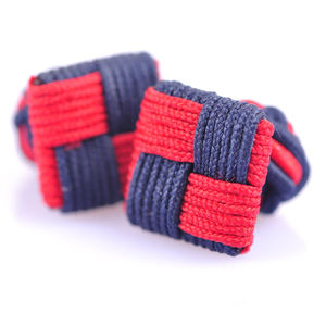 Mancuernillas de Seda de Dos Tonos con Nudo Cuadrado para Hombre, para Trajes, Camisas, Bodas, Aniversarios, Compromisos, Fiestas, Regalo - Product Image 1