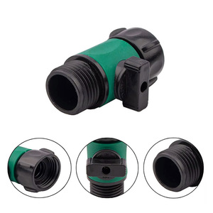 Connecteur de tuyau d'arrosage de jardin, valve droite filetée de 3/4 pouces pour l'irrigation par tuyau, raccord en plastique durable - Product Image 1