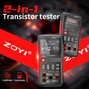 Testeur de transistors 2-en-1 ZOYI ZT-XT1, mesure de courant 0-1000V DC/AC 10A, précision 0,5%, affichage 5 chiffres, indicateur de batterie faible - Product Image 4