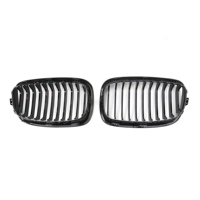 Grille avant Haomu en ABS noir brillant à lamelles simples, qualité supérieure, modèle HMF20-205 pour Série 1 F20 (2012-2014)