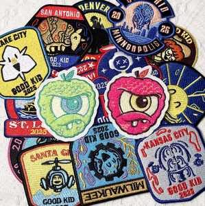 <span class=keywords><strong>2025</strong></span> rộng lớn Quà Tặng tùy chỉnh vải thêu vá Phù Hiệu may trên thêu các bản vá lỗi quần áo dệt vá - Product Image 5