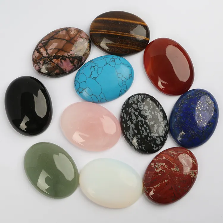 XuQian Wholesale Natural Gemstone Oval Flat Back Stone On Sale