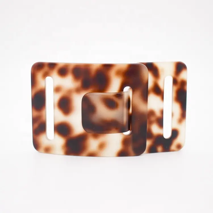Yiyi acetate accessories slap-up amber tortoiseshell custom belt buckle for clothings