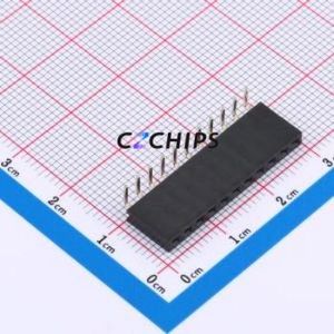 XDM254-1-11-W-8.5-G0 Pin Socket Bent Lead Through Hole,P=2.54mm Connector 1x11P 2.54mm Square Hole Right Angle Insert - Product Image 1