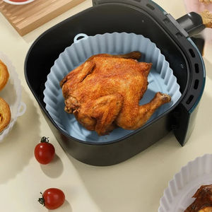 Wholesale 1PC <b>Silicone</b> Air Fryer <b>Baking</b> <b>Tray</b> Circular Foldable Food Grade High Temperature Resistant and Easy to Clean Oven Mat - Product Image 5