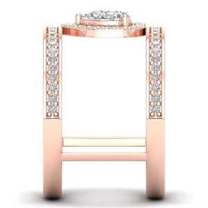 Anillo de compromiso de oro de 14 quilates de diseño personalizado de alta calidad, joyería fina de diamante cultivado en laboratorio de corte brillante para mujer - Product Image 3