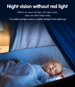 Babyphone sans fil de 4,5 pouces avec musique de berceuse, audio, vision nocturne, fréquence ciblée de 2,4 GHz pour les soins du bébé - Product Image 2