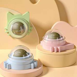 Balle rotative à la menthe pour chats avec ventouse murale, jouet interactif intelligent pour chats, friandise à lécher, contient des boules de menthe au sucre - Product Image 5