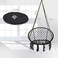 Fauteuil suspendu avec coussin rond, hamac en macramé pour l'intérieur et l'extérieur