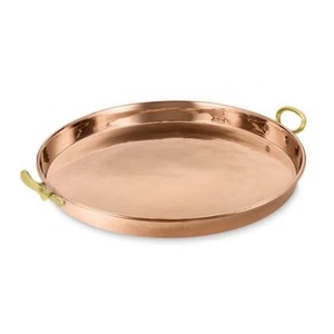 Plaque de Chargeur Martelée en Métal Forme Ronde Plaque de Chargeur Plaquée Cuivre Vente en Gros Plaque de Chargeur Décorative en Ardoise Vintage pour Événement - Product Image 5