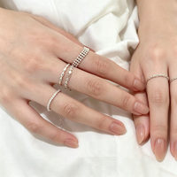 Nouvelle bague tendance pour femme, cadeau de mariage ou de fiançailles, chaîne souple avec anneau de traction, en argent sterling S925, chaîne à pampilles, ajustable