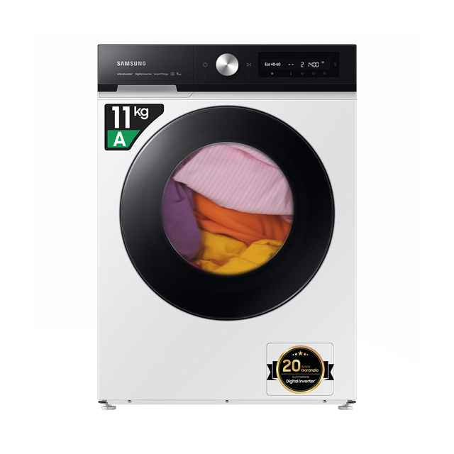 Samsung Brand Front-Load Washers WW11DB7B94GEU3 Front STD Bespoke AI Control 11Kg WIFI-enabled Steam A-20% Black Washing Machine