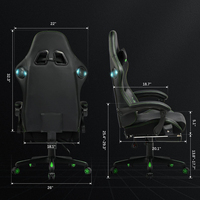 Chaise Gaming DDP Tarok Pro Édition la Moins Chère, Chaise de Bureau Italienne Noir Vert Razer avec Repose-Pieds