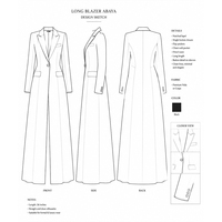 Fabricant professionnel de vêtements islamiques modestes de haute qualité en tissu Nida, manteau maxi structuré, blazer de bureau pour femme, abaya tendance