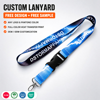 Ensemble personnalisé de porte-badge et de porte-carte d'identité avec cordon de sublimation, sangle de cou en polyester pour les badges d'entreprise
