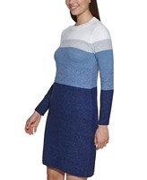 VSCOO Design de mode, robe pull en tricot à col ras du cou et à manches longues