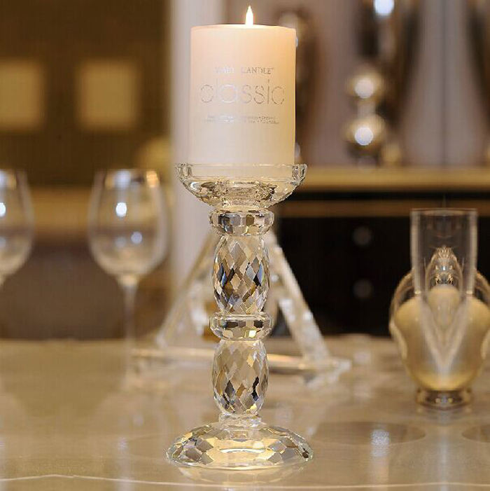 クリスタルキャンドルホルダーピラーホルダーローソク足MH-1820