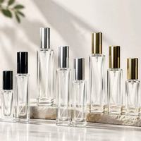 Flacon pulvérisateur de parfum vide en verre 3ml 5ml 10ml 20ml, forme carrée, atomiseur rechargeable avec capuchon noir, or, argent, brume fine