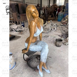 Escultura de Mujer Desnuda de Metal de Tamaño Real, Arte Moderno para Decoración de Jardín, Estatua de Bronce de Mujer Sentada en Venta, BLVE - Product Image 3