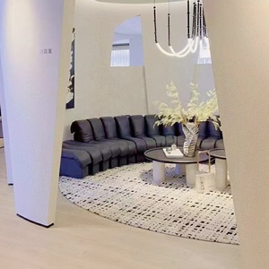 โซฟาสไตล์โมเดิร์น,โซฟาหนังทรงโค้งรูปตัวยูสำหรับห้องนั่งเล่นดีไซน์ใหม่หรูหรา - Product Image 6