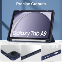 Étui en acrylique au design personnalisé pour tablette Samsung Galaxy Tab A11 2025 A9 8.7 2023 Couverture arrière transparente antichoc avec porte-crayon