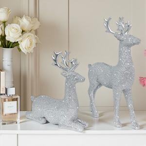 Décorations de Noël pour centres commerciaux et hôtels : Ornements lumineux en forme de cerf en résine, blocs de construction pour vitrines, accessoires d'ambiance festive - Product Image 3