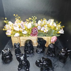 Cabezas de Dragón de Obsidiana Negra Talladas, Cristales Naturales de Alta Calidad, Artesanías de Calaveras Curativas, Regalos para el Hogar, Precio al por Mayor - Product Image 2