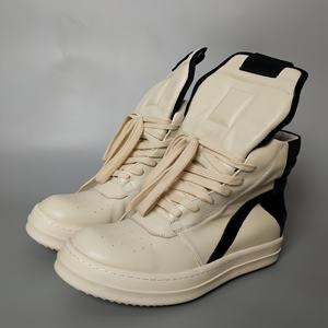 2026 Qualité supérieure Chaussures pour hommes et baskets basses pour femmes noires à lacets de luxe de créateur Owens en cuir à semelle épaisse décontractées plates ricks Boots - Product Image 3