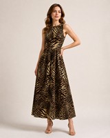 Tela de Terciopelo Estampada, Suave, Ligera, Transpirable, Antiarrugas, Lisa, con Estampado Animal, para Vestido Kaftan