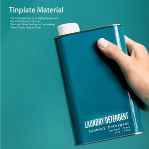 Kim loại tinplate giặt chất tẩy rửa tin trường hợp nước bằng chứng lưu trữ bột giặt bao bì với nắp giặt chất tẩy rửa bao bì có thể - Product Image 3