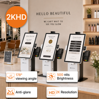 Özelleştirilmiş Duvara Monte Dijital Tabela Kiosku 15.6 İnç Dokunmatik Ekranlı Perakende Mağazası Self Servis Giriş Makinesi CE
