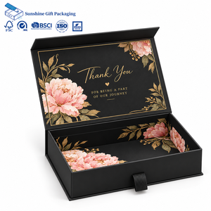 Boîte cadeau magnétique pliable avec logo personnalisé, emballage rigide en carton pliable en une seule pièce pour vêtements et cadeaux - Product Image 2