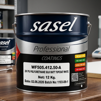 Peinture pour meubles en bois MDF SASEL 2K PU Polyuréthane Soie Mate Blanche 12KG Séchage Rapide Résistante aux Rayures et au Jaunissement Fabriquée en Turquie