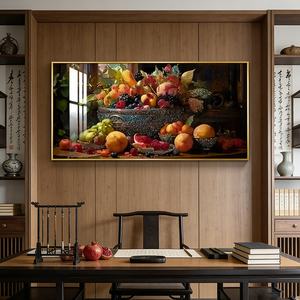 Cuadro Decorativo de Lujo para Sala de Estar, Pintura de Frutas y Cocina, Pintura en Porcelana de Cristal, Impresión Vertical Grande, Arte de Pared para Comedor con LED - Product Image 4