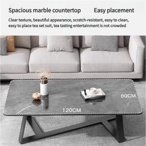 Mesa de centro baja pequeña de lujo de estilo italiano patrón minimalista para apartamentos pequeños salas de estar sofá mesa auxiliar café - Product Image 3