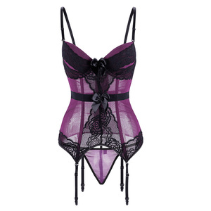 Corsé de encaje negro de calidad para mujer, lencería Sexy de talla grande, corsés de pecho grande y corpiño, lencería para mujer - Product Image 3