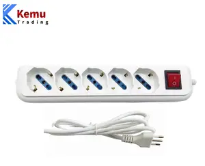 European standard cord board with switch European socket plug board white 5-hole position CE certification With 1.5m cable