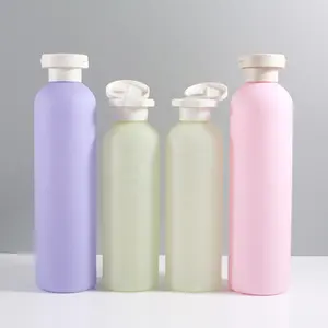 Wholesale Color Plush HDPE Plastic Cosmetic Packaging Soft Touch Squeeze Body Lotion Bottles Shampoo Bottle