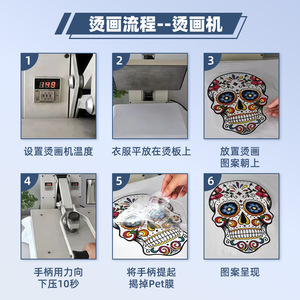 Transferencias térmicas personalizadas de Wenzhou Chunyuan, pegatinas de transferencia térmica con tinta blanca, impresión offset para prendas de vestir. - Product Image 4