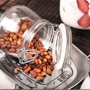 Recipiente Redondo de Vidrio para Almacenamiento de Alimentos con Capacidad de Más de 501 ml (17 oz), con Tapa Hermética, Frasco con Cierre a Presión para el Regreso a Clases (para Pasta, Dulces) - Product Image 4