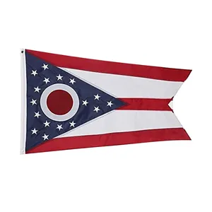 Оптовая продажа, государственный флаг Огайо из полиэстера 3x5 футов, флаг штата конский глаз