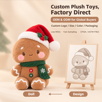 Peluche personnalisée à partir d'un dessin, jouet en peluche doux personnalisé pour Noël, fabrication OEM ODM directe d'usine