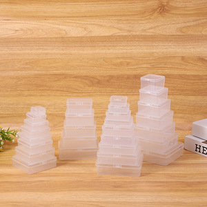 <b>Square</b> Transparent Plastic Storage Box <b>Set</b> Small Jewelry Earplug Spare Parts Organizer Desktop Container Stackable Clear Bins - Product Image 2
