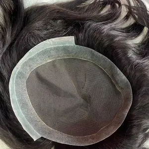 Amara toptan İsviçre dantel peruk ile ön dantel erkekler için afro peruk siyah erkekler erkekler için peruk stokta gri saç ile 8*10
